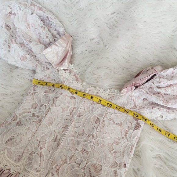 Vintage Scott McClintock Lace Dress Small Southern Belle Wedding Princess Prom - Picture 8 of 16